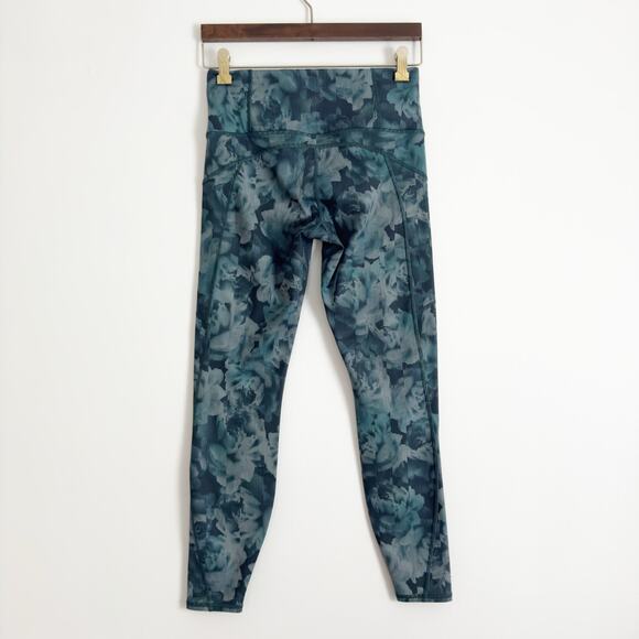 ATHLETA Rainier High Rise Printed Leggings Teal Turquoise Floral Small S - Picture 7 of 10